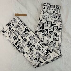 Reformation Newsprint Rise Straight Long Jeans